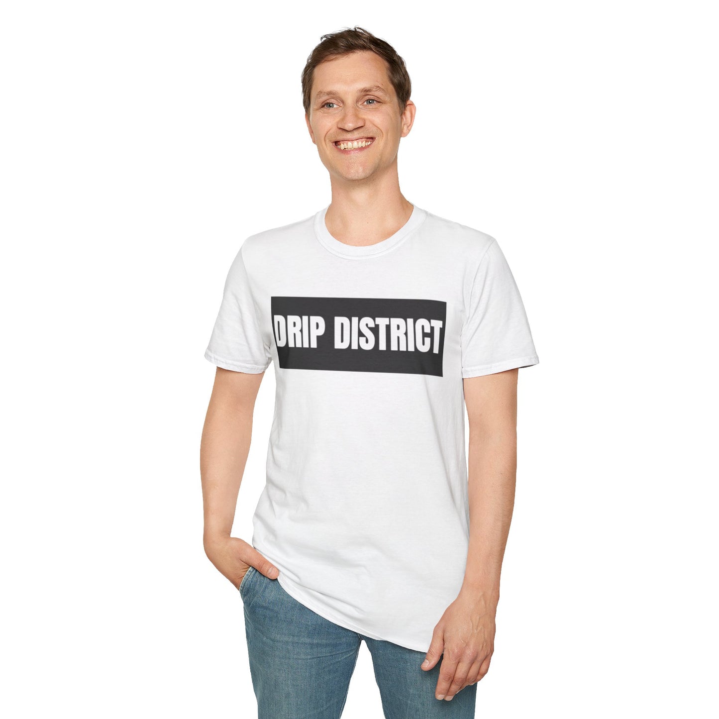 Drip District Unisex Softstyle T-Shirt - Streetwear Vibe, Perfect for Casual Outings & Urban Culture
