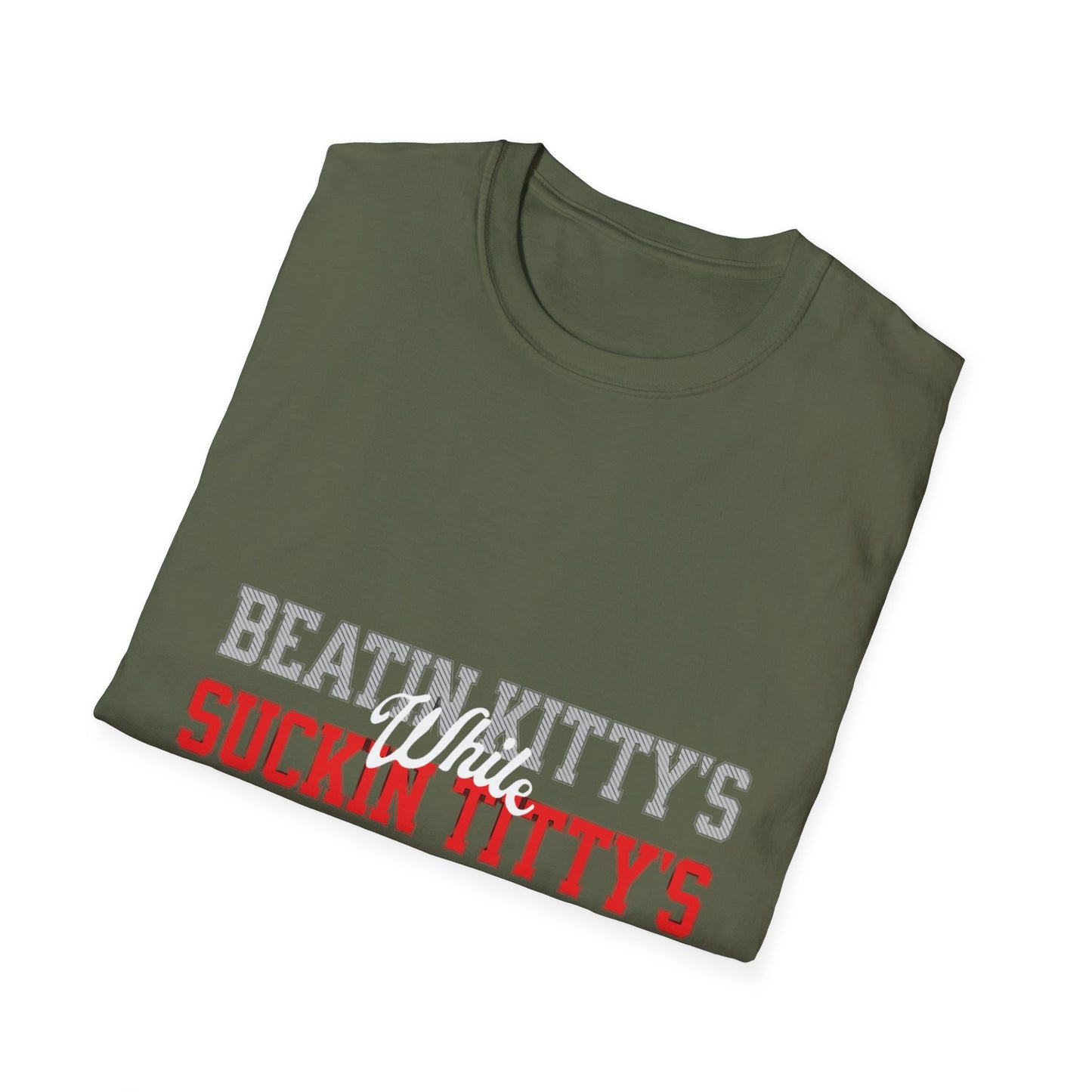 Beat It Kitty's Unisex Softstyle T-Shirt, Funny Gift, Casual Wear, Beach Tee, Summer Vibes, Unique Statement Tee