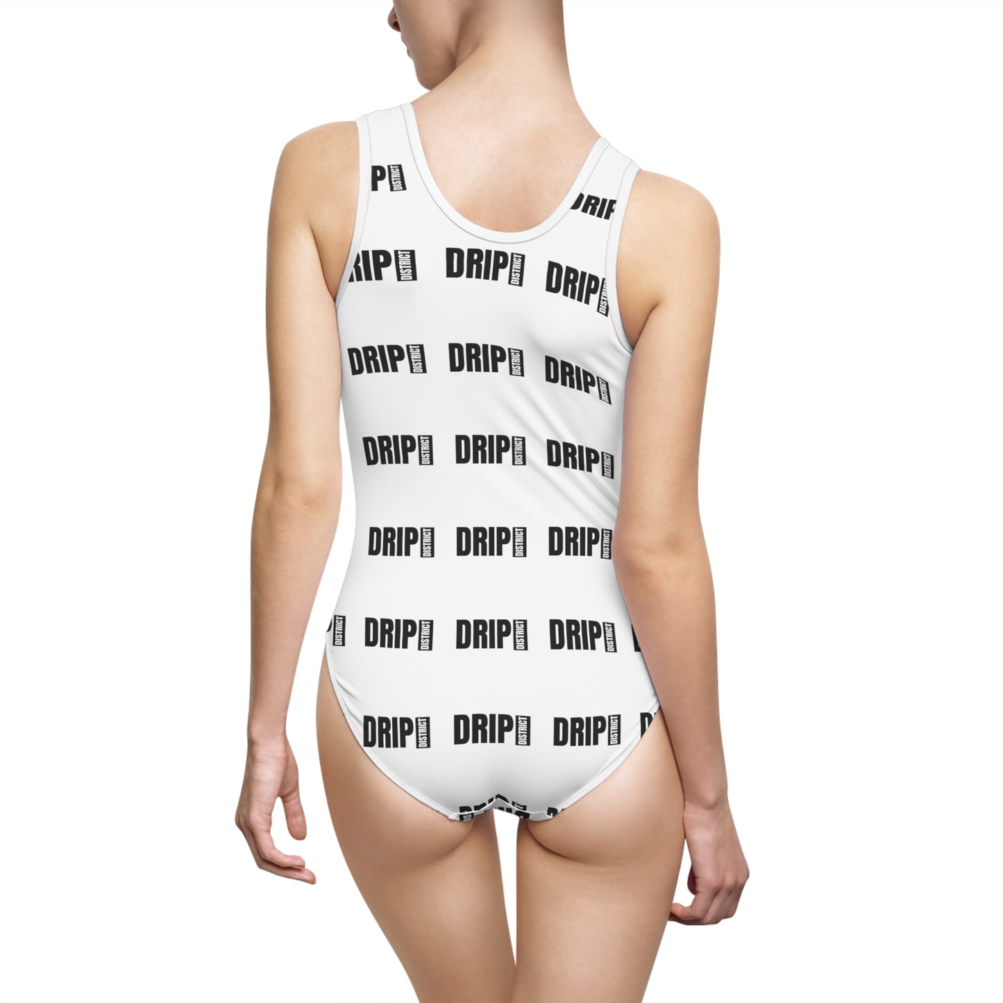DRIP Graphic Women's Classic One-Piece Swimsuit - Trendy Swimwear for Summer Fun