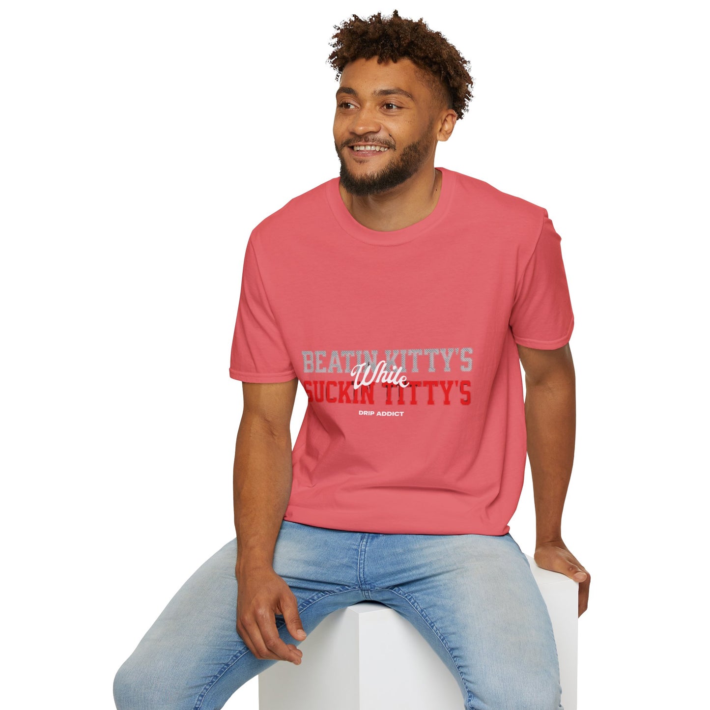 Beat It Kitty's Unisex Softstyle T-Shirt, Funny Gift, Casual Wear, Beach Tee, Summer Vibes, Unique Statement Tee