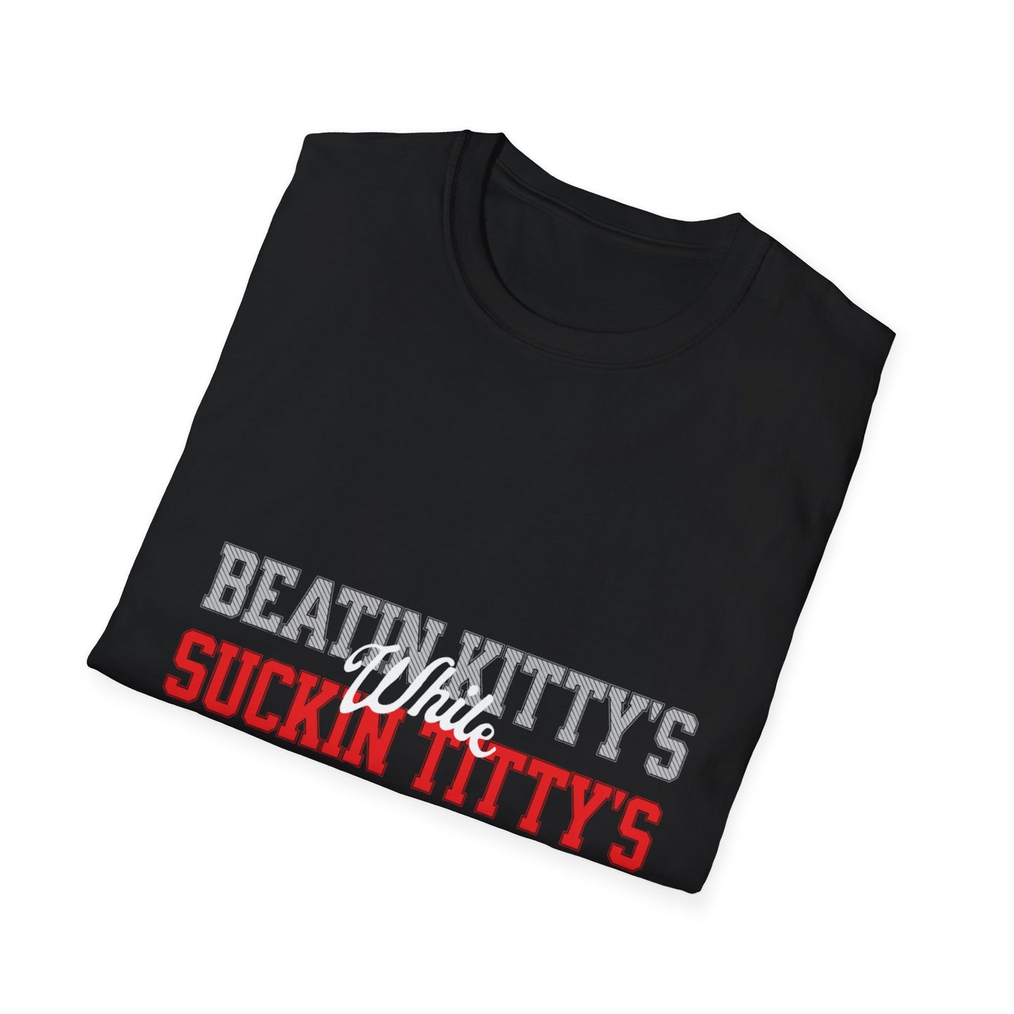 Beat It Kitty's Unisex Softstyle T-Shirt, Funny Gift, Casual Wear, Beach Tee, Summer Vibes, Unique Statement Tee