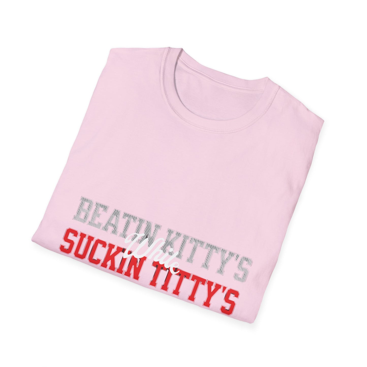Beat It Kitty's Unisex Softstyle T-Shirt, Funny Gift, Casual Wear, Beach Tee, Summer Vibes, Unique Statement Tee