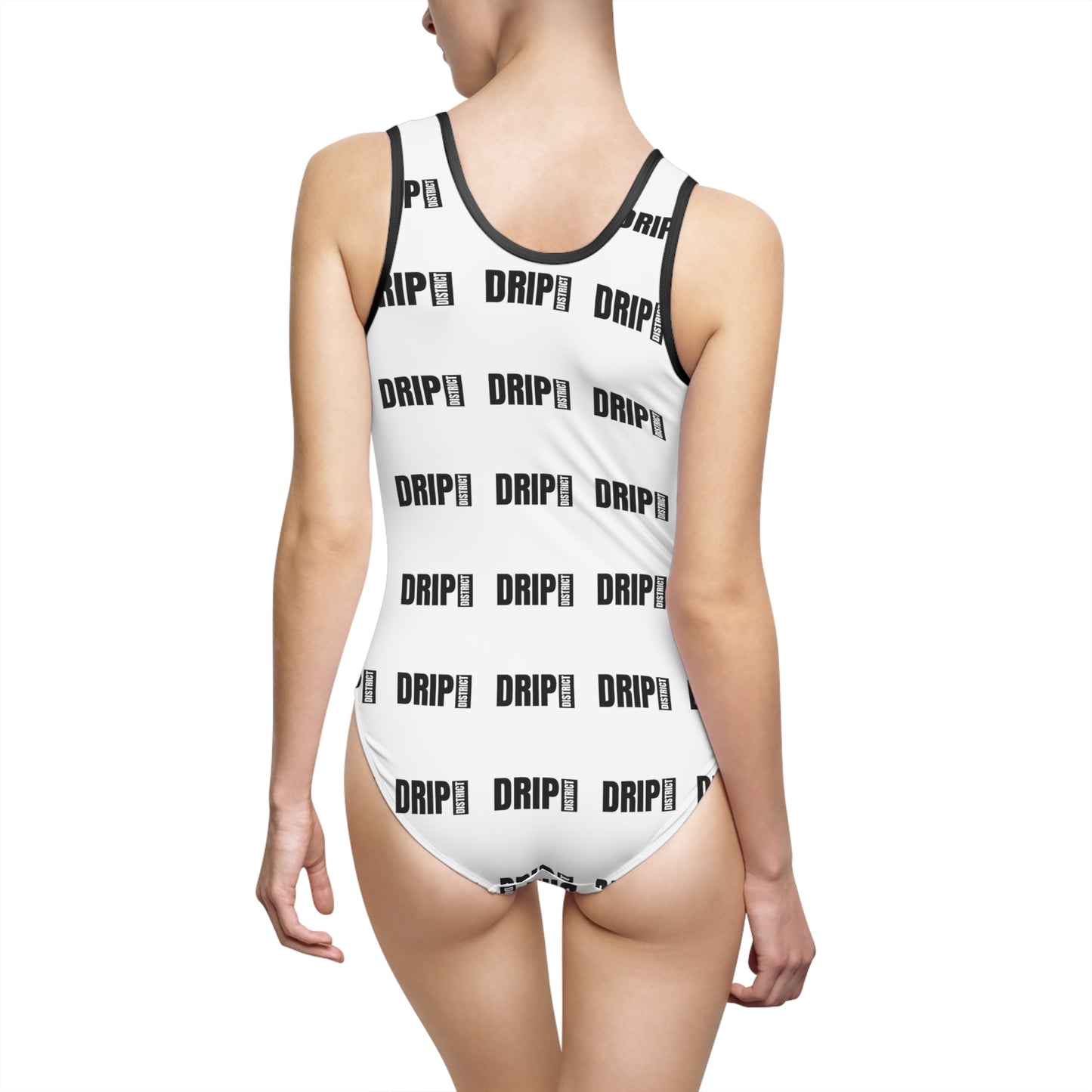 DRIP Graphic Women's Classic One-Piece Swimsuit - Trendy Swimwear for Summer Fun