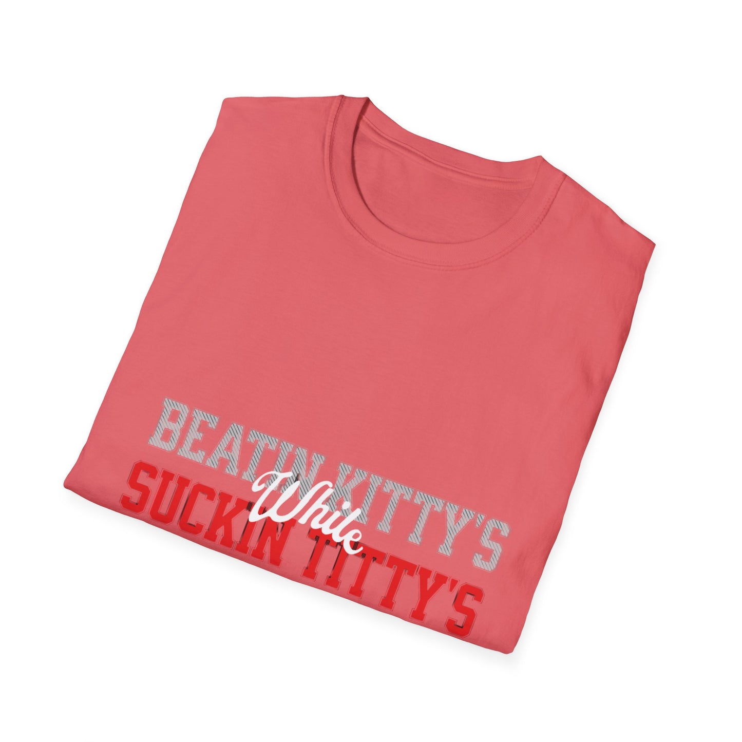Beat It Kitty's Unisex Softstyle T-Shirt, Funny Gift, Casual Wear, Beach Tee, Summer Vibes, Unique Statement Tee
