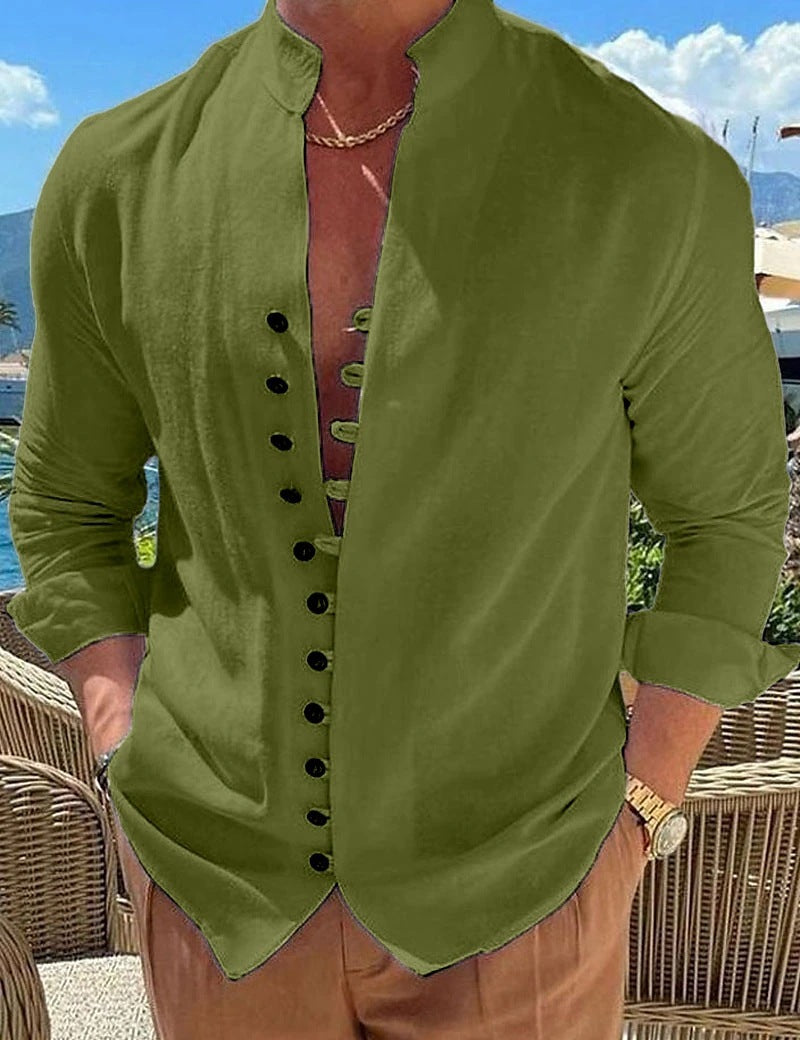 Retro Button Design Long-sleeved