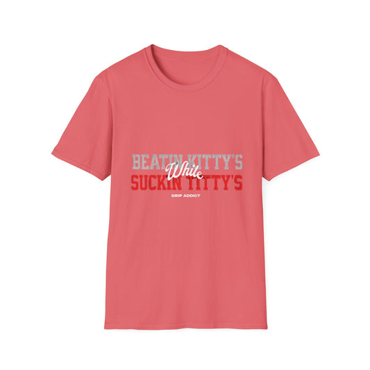 Beat It Kitty's Unisex Softstyle T-Shirt, Funny Gift, Casual Wear, Beach Tee, Summer Vibes, Unique Statement Tee