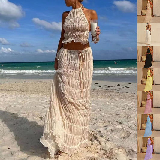 2pcs Women's Dress Suit Sexy Sleeveless
