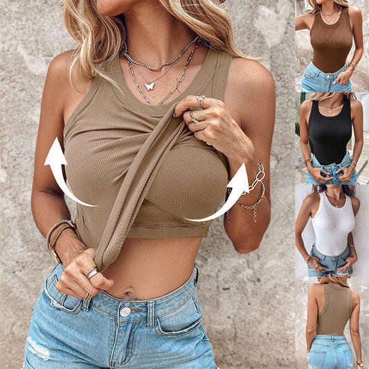 Round Neck T Shirt With Bra