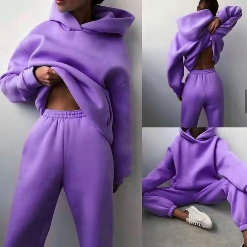 Hooded Sweater Two-piece Suit
