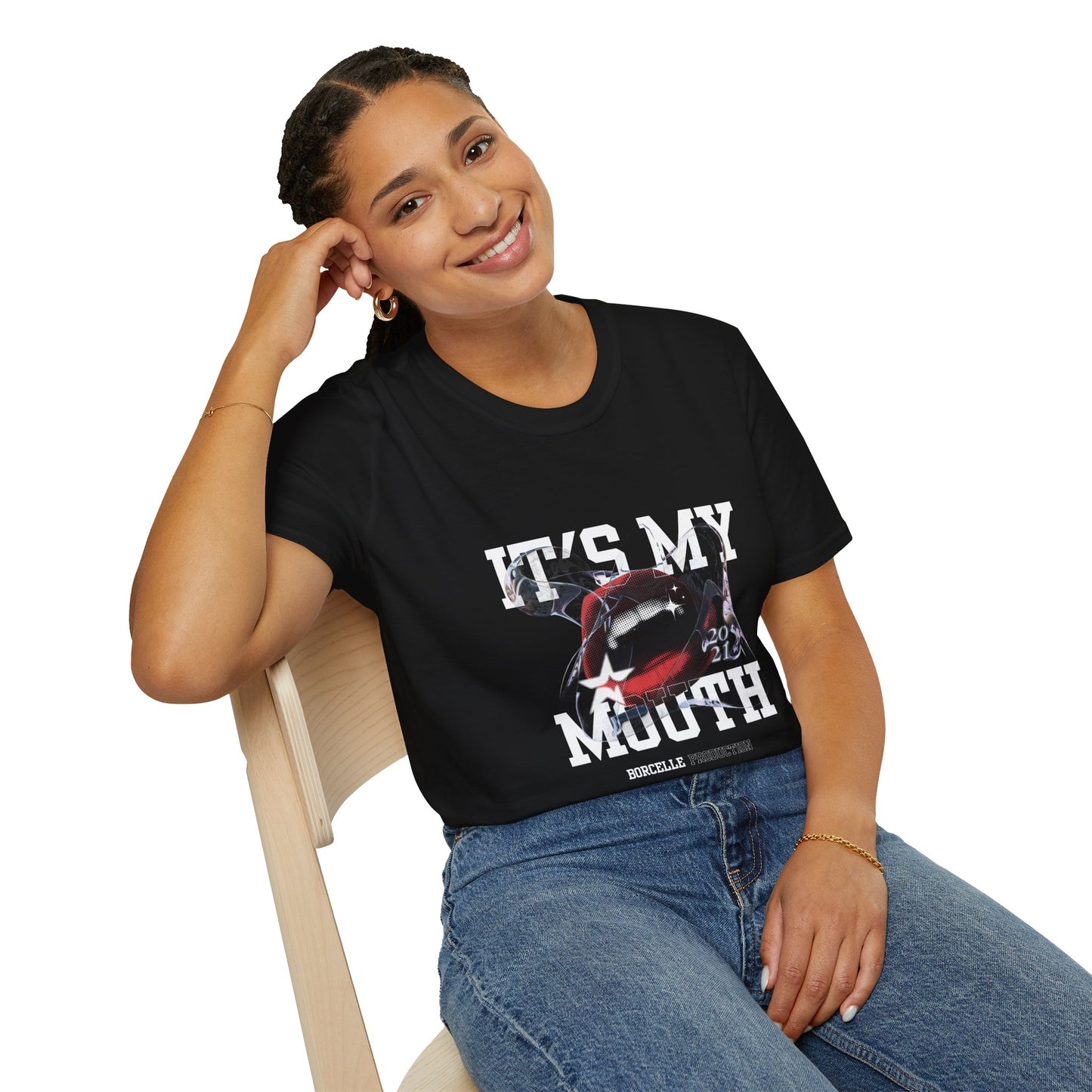 Fun Unisex Softstyle T-Shirt - "It's My Mouth" Statement Tee