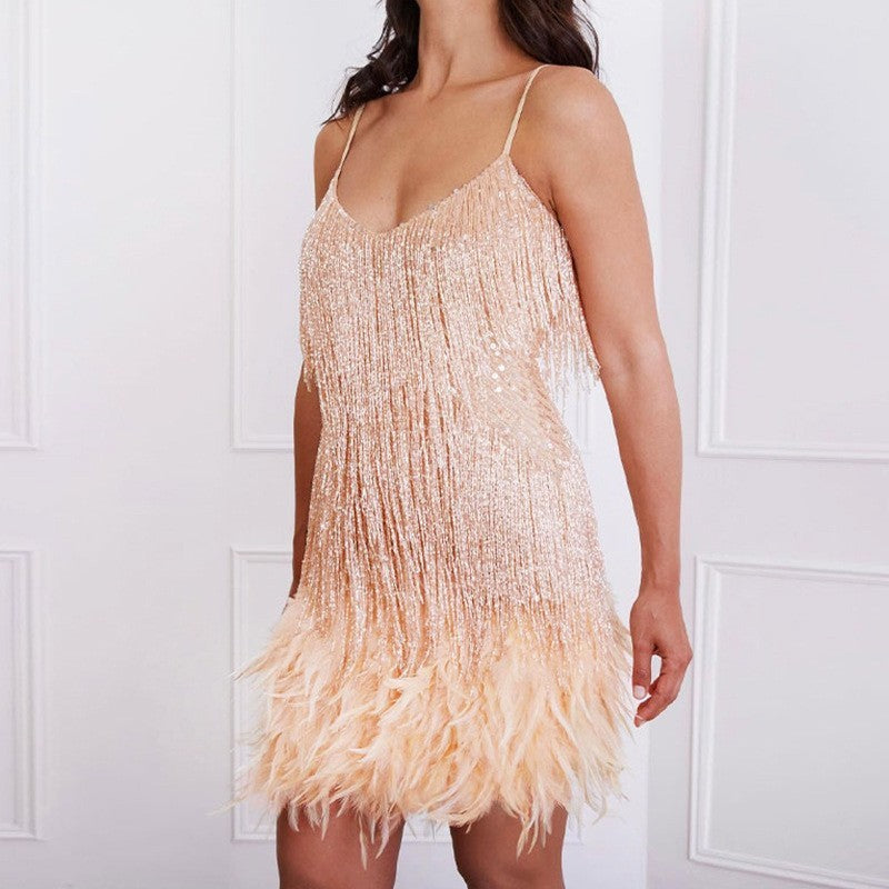 Feather Summer Mini Dress
