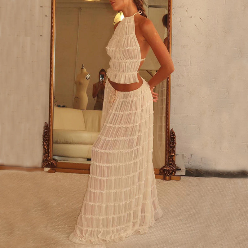 2pcs Women's Dress Suit Sexy Sleeveless