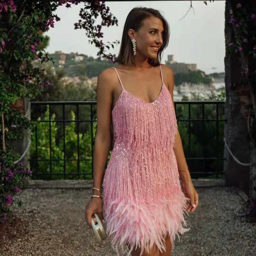 Feather Summer Mini Dress
