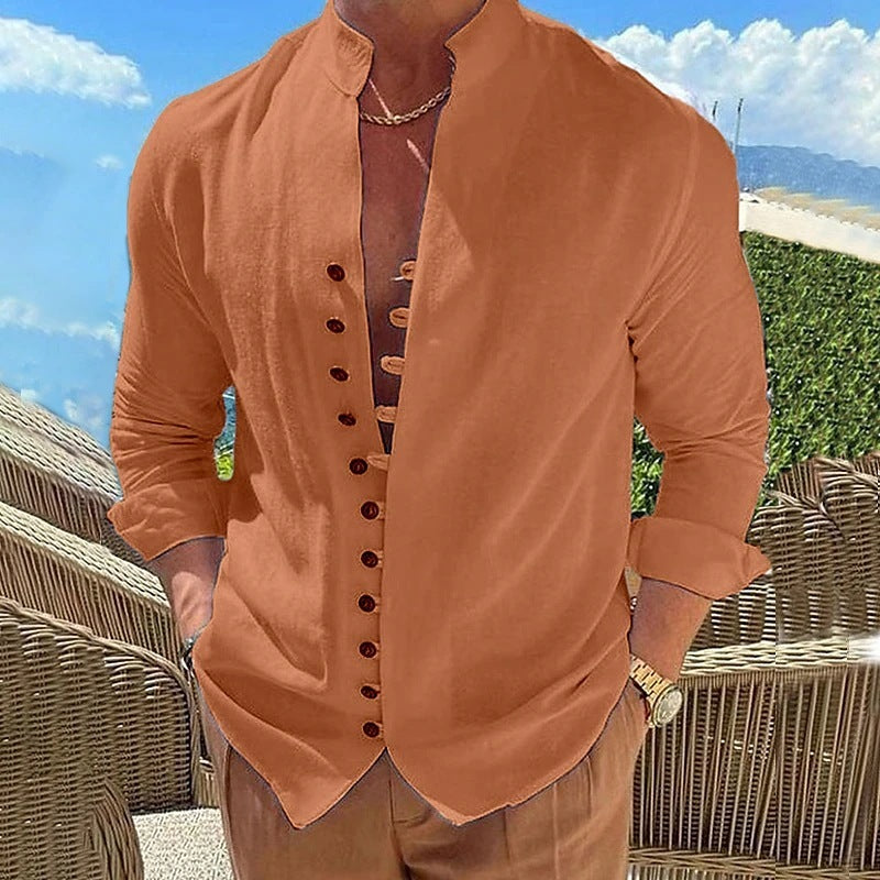 Retro Button Design Long-sleeved